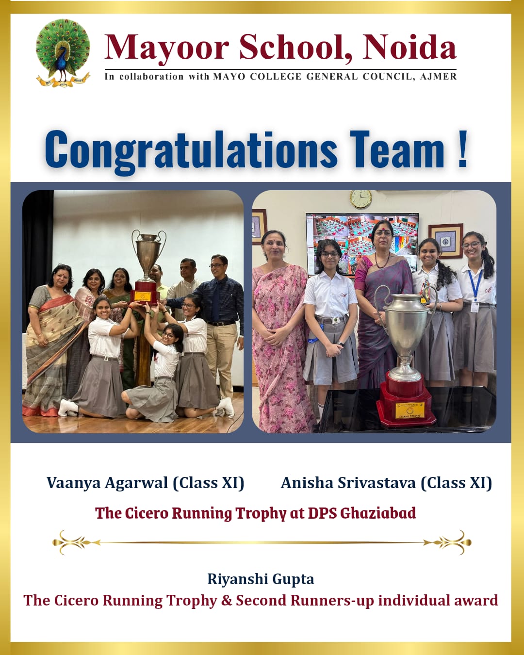 Victorious Voices: Mayoorians Triumph at Cicero Trophy